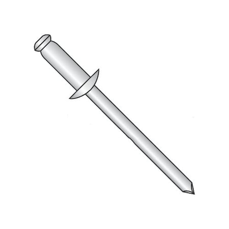 Newport Fasteners Blind Rivet, Dome Head, 3/16 in Dia., 1.075 in L, Steel Body, 3000 PK 829648